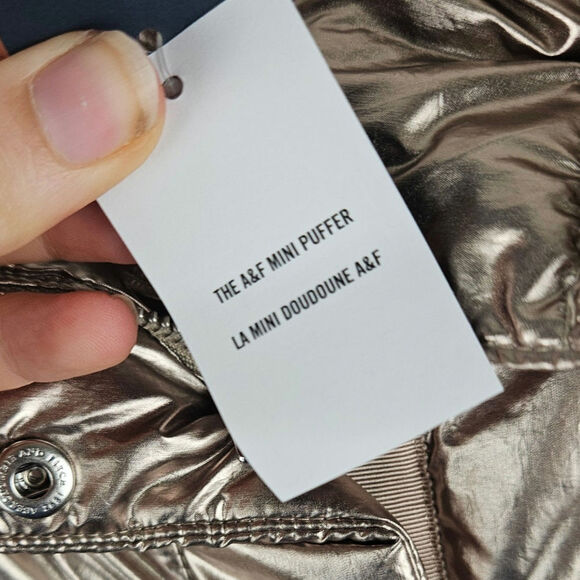 Abercrombie & Fitch AF Metallic Mini Puffer Jacket Size Medium - Picture 5 of 9